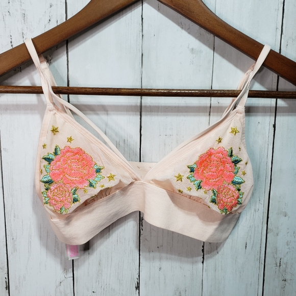 New! Victoria's Secret Pink Floral Embroidered - Picture 3 of 9